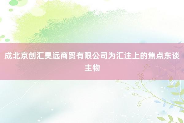 成北京创汇昊远商贸有限公司为汇注上的焦点东谈主物