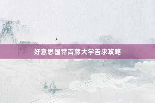 好意思国常青藤大学苦求攻略