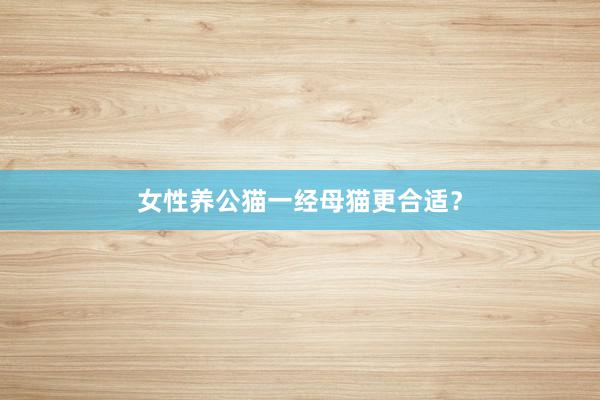 女性养公猫一经母猫更合适？